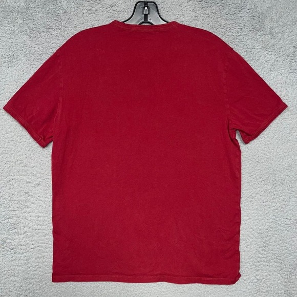 AX Armani Exchange T Shirt Men's Size Medium Red Bordeaux Spell Out Logo Tee - Picture 2 of 7